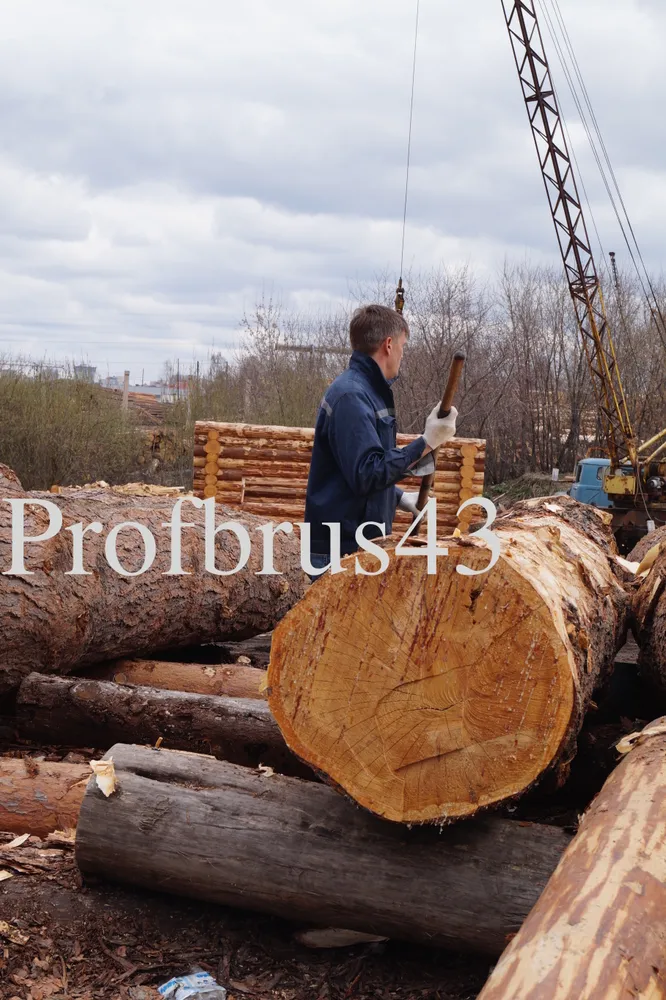 Работа на производственной площадке: снятие коры с дерева