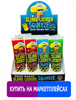 Жидкий кислый гель "TOXIC WASTE"/ 12  шт / зелёное яблоко, вишня, синяя малина