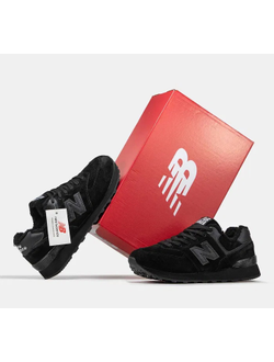 New Balance 574 Winter Black с мехом