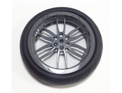 Wheel 75mm D. x 17mm Motorcycle with Black Tire 94.2mm D. x 22mm Motorcycle Racing Tread 88517 / 88516, Dark Bluish Gray (88517c01)