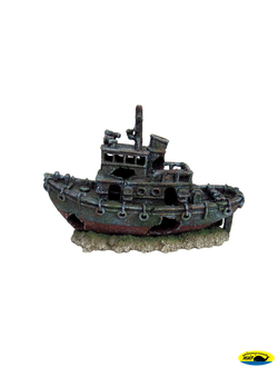 2290340-ART Затонувший баркас 30,5*12*20см