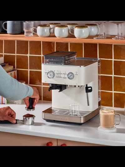 Полуавтоматическая эспрессо машина с кофемолкой KitchenAid, фарфорово-белый, 5KES6551EPL