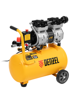 Компрессор DLS950/24 безмаслянный малошумный 950 Вт, 165 л/мин, ресивер 24 л Denzel