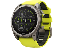 Garmin Fenix 8 51mm Solar Sapphire Titanium with Amp Yellow/Graphite Silicone Band (010-02907-20 / 010-02907-21)