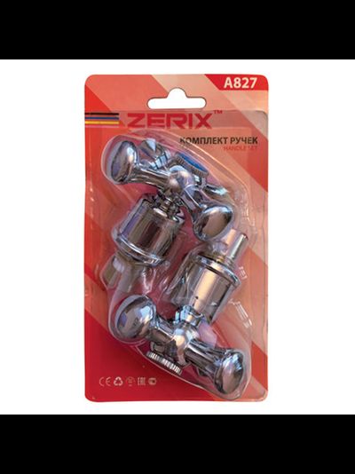 Комплект кранбукс с ручками ZERIX HANDLES SET-A827 с кранбуксами, пара керамика резьба имп. 1/2"