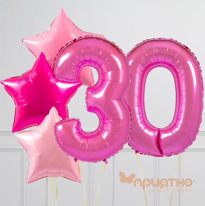 CЕТ ИЗ ВОЗДУШНЫХ ШАРОВ "ОТТЕНКИ ФУКСИИ"