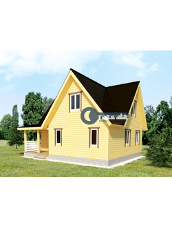 Д-14 ДАЧНЫЙ ДОМ ИЗ БРУСА:ГАБАРИТНЫЕ РАЗМЕРЫ: (7.6Х9М), ОБЩАЯ ПЛОЩАДЬ: 111.6М²