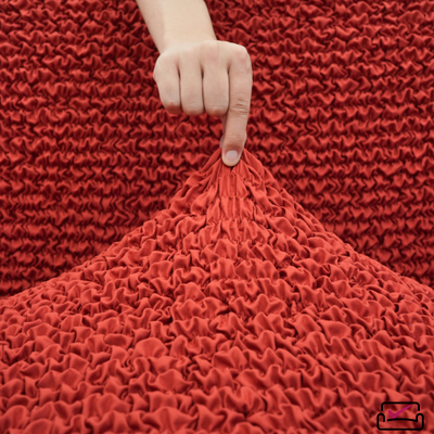 Чехол на классический угловой диван Микрофибра  Терракот. Защита мягкой мебели от животных.