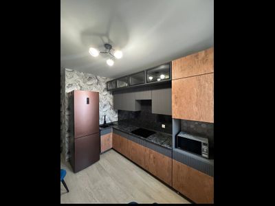 Кухня угловая "МРКГ 200/Оливия" Графит/Экзотическое дерево  3х1.8 м (МР)