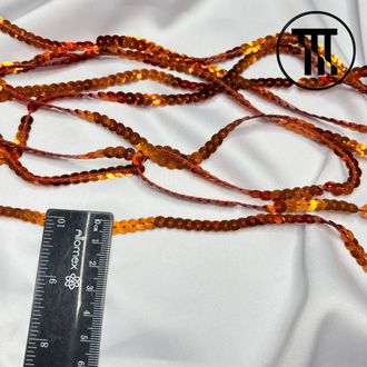 Пайетки на нитке, цв. Оранжевый