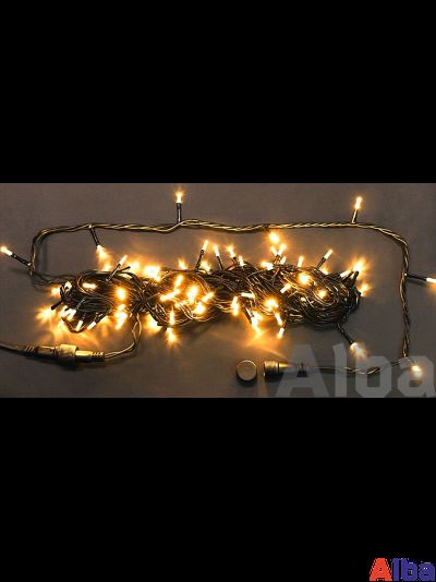 Гирлянда-нить 10 м, 220В, ТЕПЛЫЙ БЕЛЫЙ, IP 65, резина, статика