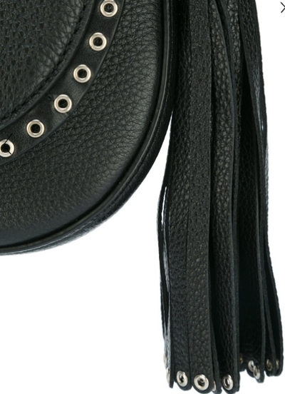 Сумка Michael Kors Brooklyn saddle с заклепками (черная)