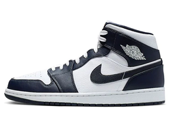Кроссовки Nike Air Jordan 1 Mid Obsidian White 554724-174