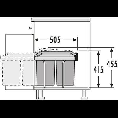 Встраиваемое ведро для мусора 30л Tandem Hailo