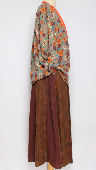 ЮБКА "МНОГО КЛИНЬЕВ" бежевая, кофе до р.52