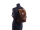 Рюкзак из натуральной замши, с мехом соболя, украшенный вышивкой из бисера