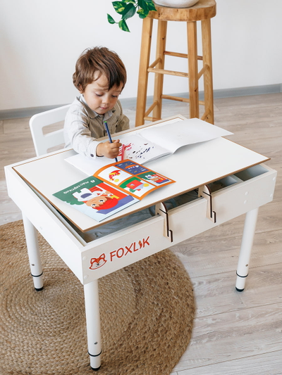 Световой стол-песочница FOXLIK 10-в-1 "Белоснежная"