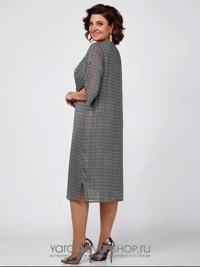 Шифоновое платье серого цвета