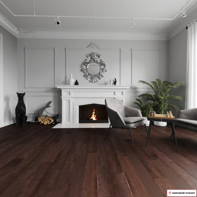 Паркетная доска Farecom Дуб Гавана состаренный 188 мм 3-х полосная без фаски лак замок 2G толщина 14 мм 3.41 м2