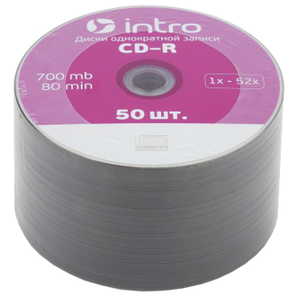 Носители информации CD-R, 52x, Intro, Shrink/50, Б0016206