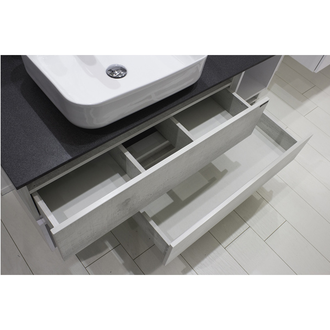 Тумба-умывальник "Прага-120" дуб белый с графитовой столешницей, с раковиной COMFORTY T-Y9378