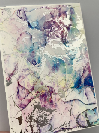 Слайдеры фольгированная акварель Alcohol Ink NF-012 SILVER