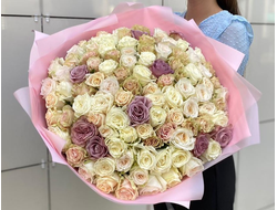 Букет из 101 одноголовой розы "Микс"