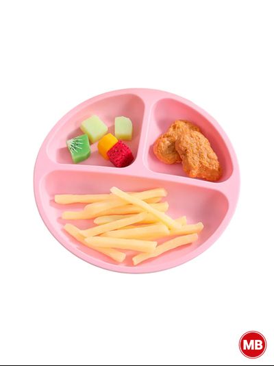 Детская секционная тарелка на присоске из силикона