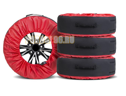 Чехлы для хранения автомобильных колес, 4 штуки, размер от 15” до 20”, цвет черный/черный