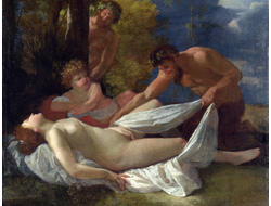 Картина обогреватель, репродукция Никола Пуссен Нимфа и сатиры