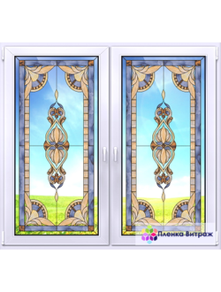 Витражная пленка, витражная пленка самоклеющаяся, пленочный витраж с классическим рисунком