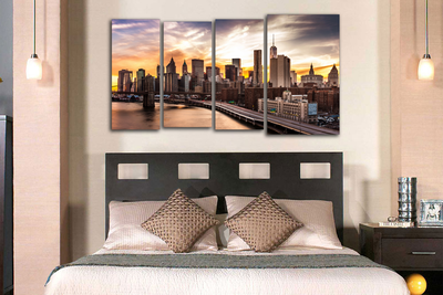 Модульная картина "Закат в Нью-Йорке"