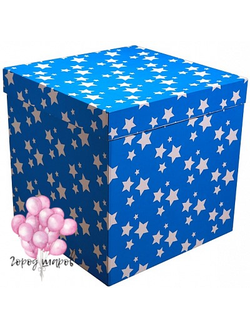 синяя коробка сюрприз со звездами, купить Краснодар, доставка, для мужчин