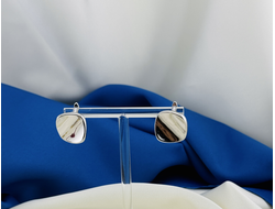 Швензы с английским замком, латунь, покрытие родий, размер 18 мм