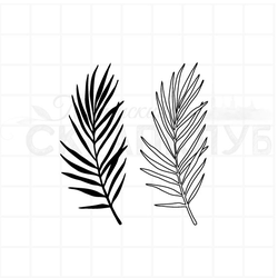 Штамп с большими листьями пальм