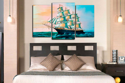 Модульная картина "Корабль в море"