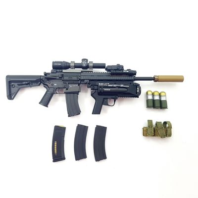 Штурмовая винтовка HK416 с подствольным гранатометом M320, подсумком для гранат + 3 гранаты - 1/6 26041R - Easy &amp; Simple
