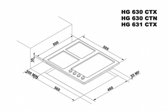 Газовая варочная панель Korting HG 631 CTX