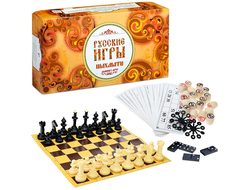 Русские игры (шахматы, лото, домино, доска из микрогофры)
