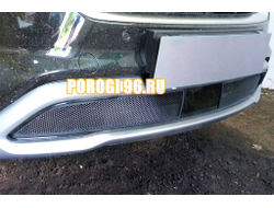 Защита радиатора Hyundai Grand Santa Fe I 2015- (2 части) с датчиком ACC black