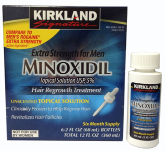 Киркланд Миноксидил (Kirkland Minoxidil) 5% на 6 месяцев, 6 флаконов по 60 мл, с пипеткой