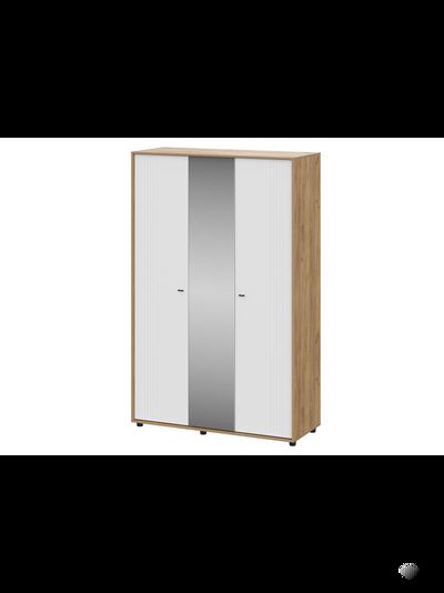 Милан Шкаф трехстворчатый Дуб Золотой/Белый Матовый