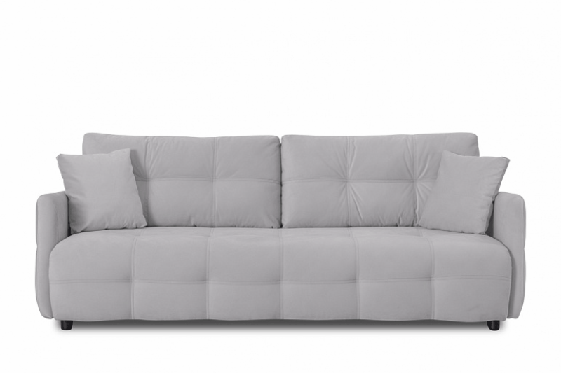 Индустриальный диван Аспен с внешними швами, со съемными подушками, на металлических опорах