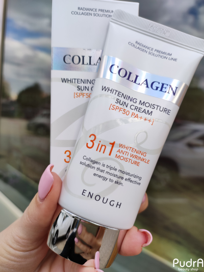 ENOUGH Солнцезащитный крем увлажняющий с коллагеном 3 в 1 COLLAGEN 3IN1 WHITENING MOISTURE SUN СREAM SPF50