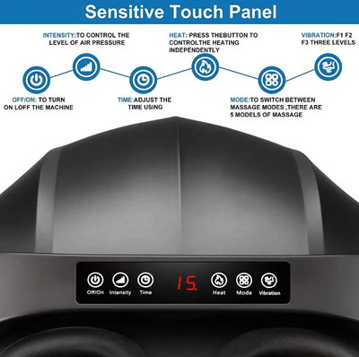 Электрический массажер для ног с компрессией и подогревом M-6D, черный