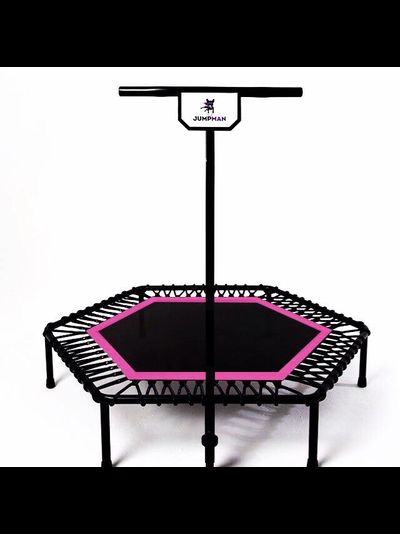 Фитнес батут для джампинга с ручкой JumpMan 135 см (розовый) (модификация 1)
