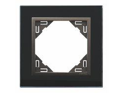 Efapel 90910 TES, Рамка 1 пост, черное стекло/серый