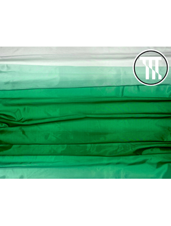 Перлшифон прямой градиент, цв. Белый + Зеленый