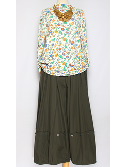 ДЖЕМПЕР ХЛОПОК "СТОЙКА МЕЛКИЕ ЦВЕТЫ" белый до р.52