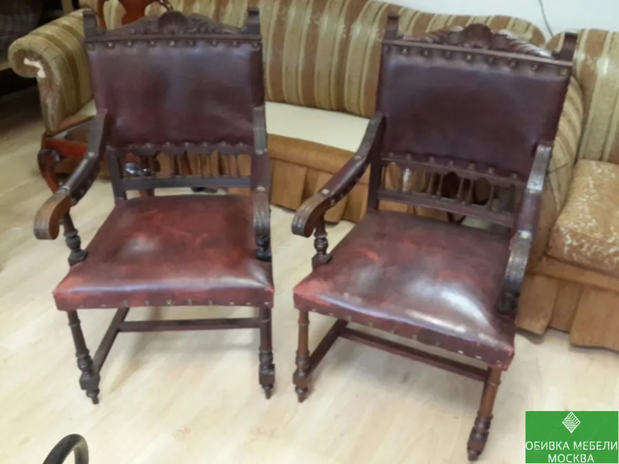 Обивка кресла кожей